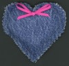 Denim Heart Pin and Magnet