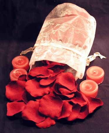 Romantic Rose Petals in an Organza Bag