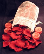 Romantic Rose Petals in an Organza Bag