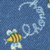 denim bees dog collar