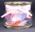 Rose petal favors in apothecary jar
